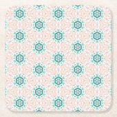 Mosaike aus Rosa und Türkis Rechteckiger Pappuntersetzer (Vorderseite)