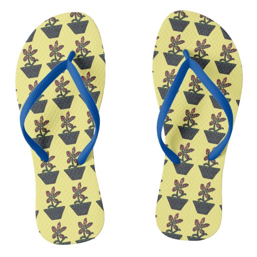 Mosaike Blume in Pots Custom FlipFlops Badesandalen (Fußbett)