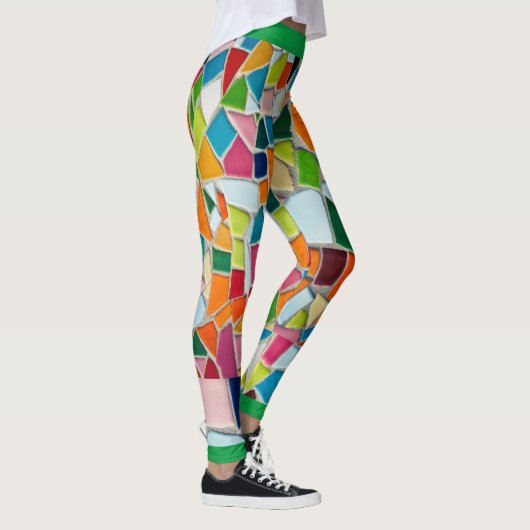 Mosaike Designs mit Grün Leggings (Rechts)