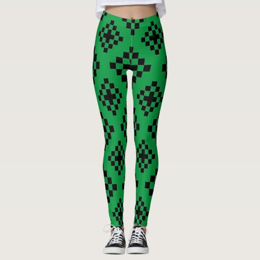 Mosaike Leggings mit geometrischem Quadrat (Vorderseite)