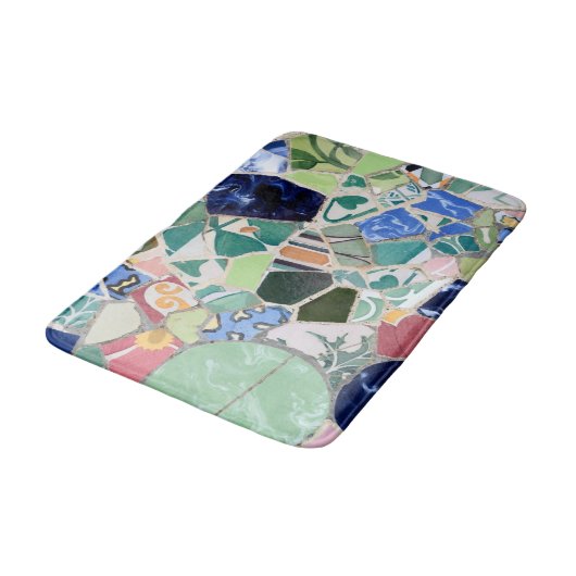 Mosaike Park Guell Badematte (Schrägansicht)