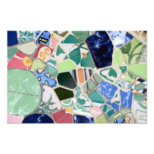 Mosaike Park Guell Fotodruck