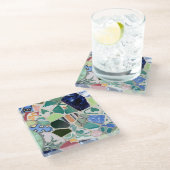 Mosaike Park Guell Glasuntersetzer (Schrägansicht)