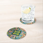 Mosaike Park Guell Runder Pappuntersetzer (Vor Ort)