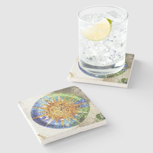 Mosaike Park Guell Steinuntersetzer (Seitenansicht)