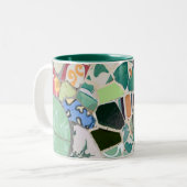 Mosaike Park Guell Zweifarbige Tasse (Vorderseite Links)