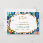 Mosaike Seepferde Romantischer Strand RSVP Karte (Vorderseite)