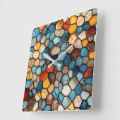 Mosaike Wall Clock Quadratische Wanduhr (Winkel)
