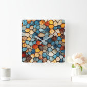 Mosaike Wall Clock Quadratische Wanduhr (Zuhause)