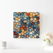 Mosaike Wall Clock Quadratische Wanduhr (Zuhause)