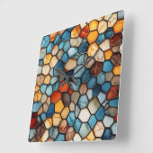 Mosaike Wall Clock Quadratische Wanduhr (Winkel)