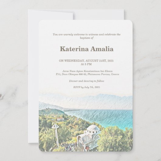 Mosaikeinladung am Meer Einladung (Vorderseite)