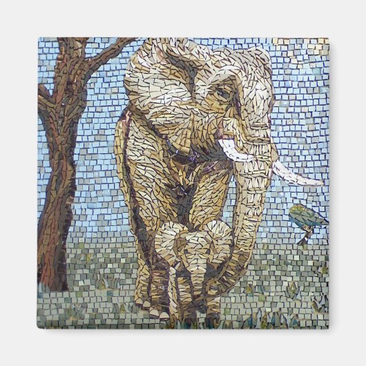 Mosaikelefant Magnet (Vorne)