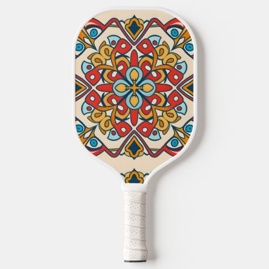 Mosaikfarben, Mandala-Muster Pickleball Schläger (Vorderseite)