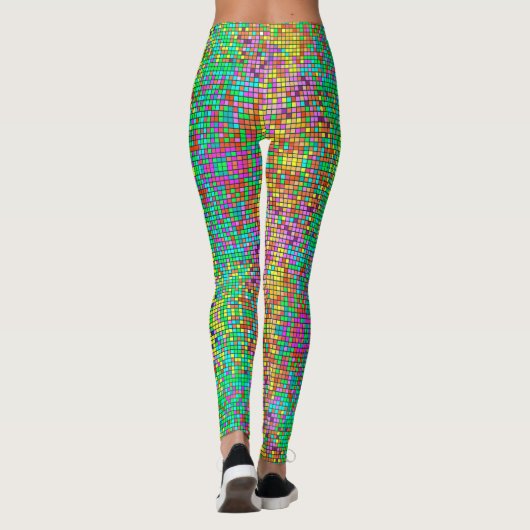 Mosaikfarbener Glitzer Leggings (Rückseite)