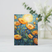 Mosaikfeld der Gelben Pflaumen Postkarte (Stehend Vorderseite)