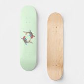 Mosaikfisch auf Grün Skateboard (Vorderseite)