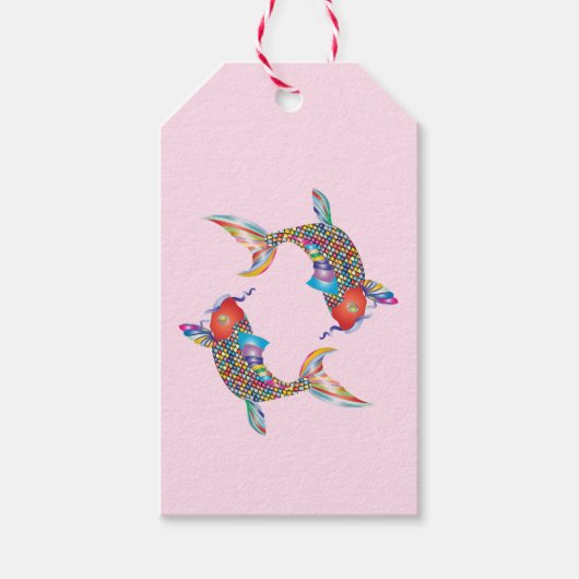Mosaikfisch auf rosa geschenkanhänger (Vorderseite)