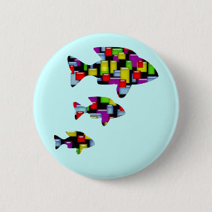 Mosaikfisch Button