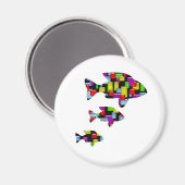 Mosaikfisch Magnet (Vorderseite/Rückseite)