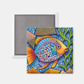 Mosaikfisch Magnet (Vorderseite/Rückseite)