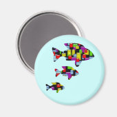 Mosaikfisch Magnet (Vorderseite/Rückseite)