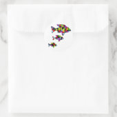 Mosaikfisch Runder Aufkleber (Tasche)