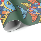 Mosaikfische, Helle Farben, Aquarium Geschenkpapier (Rolleneckpunkt)