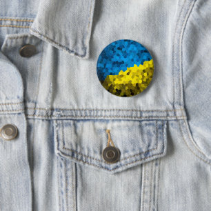 Mosaikflagge der Ukraine Button