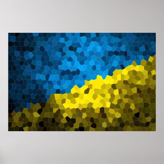 Mosaikflagge der Ukraine Poster (Vorne)