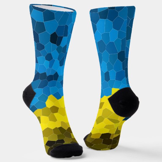 Mosaikflagge der Ukraine Socken (Gewinkelt)