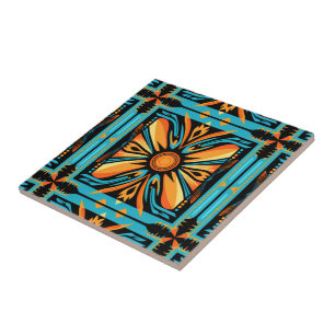 Mosaikfliese blau orange gelb fliese