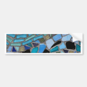 Mosaikfliesen aus blau und grün autoaufkleber