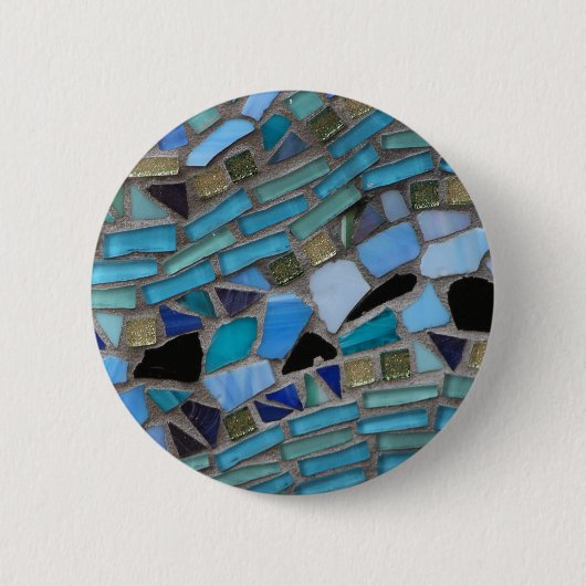 Mosaikfliesen aus blau und grün button (Vorderseite)