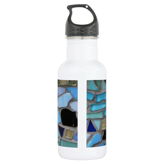 Mosaikfliesen aus blau und grün edelstahlflasche (Rückseite)