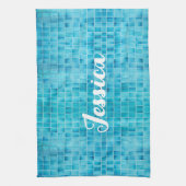 Mosaikfliesen aus blauem Glas Geschirrtuch (Vertikal)