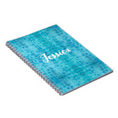 Mosaikfliesen aus blauem Glas Notizblock (Rechte Seite)