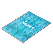 Mosaikfliesen aus blauem Glas Notizblock (Linke Seite)