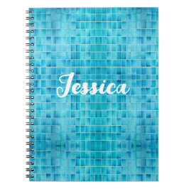 Mosaikfliesen aus blauem Glas Notizblock