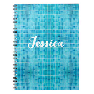 Mosaikfliesen aus blauem Glas Notizblock