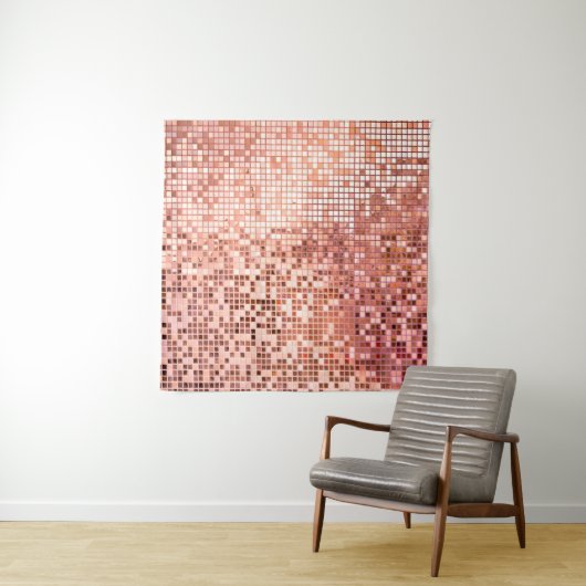 Mosaikfliesen aus rosa Rosa Wandteppich (Beispiel)