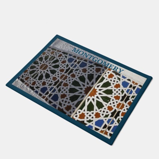 Mosaikfliesen-Design für mehrere Farben Fußmatte (Schrägansicht)