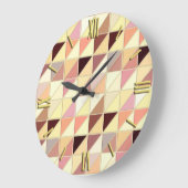 Mosaikfliesen - Gelb-, Gold- und Erdtöne Große Wanduhr (Winkel)