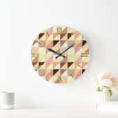 Mosaikfliesen - Gelb-, Gold- und Erdtöne Große Wanduhr (Zuhause)