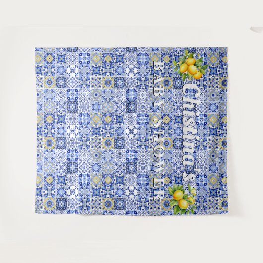 Mosaikfliesen-Kinderdusche im Mittelmeer im Hinter Wandteppich (Vorderseite (Horizontal))