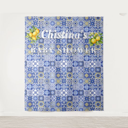 Mosaikfliesen-Kinderdusche im Mittelmeer im Hinter Wandteppich (Vorderseite)