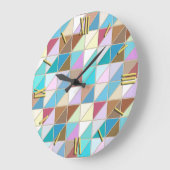 Mosaikfliesen - Pastelle und Erdtönen Große Wanduhr (Winkel)