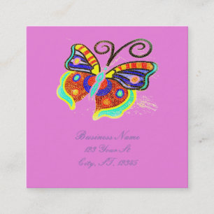Mosaikfliesen-Schmetterling Thunder_Cove-Platz Quadratische Visitenkarte