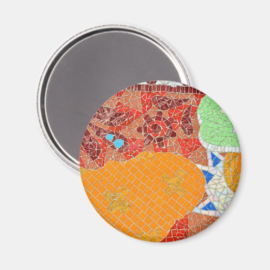 Mosaikfliesen sind gebrochene Stücke in einem Puzz Magnet (Vorderseite/Rückseite)