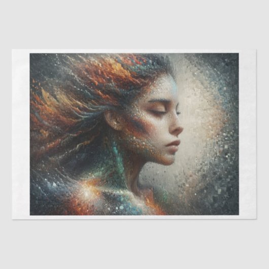 Mosaikfrau in Pastellfarben Seidenpapier (Vorderseite)